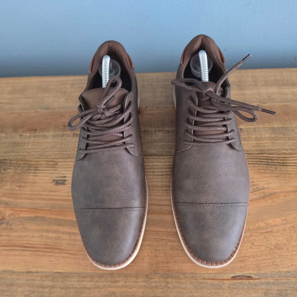 Dr. Scholls Mens Sync Cap Toe Oxford‎ Brown Dress Shoe Sneaker 9